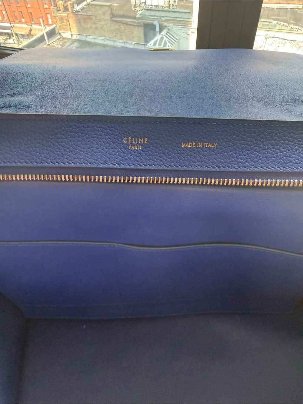 *Never used* Celine Cobalt Blue Leather Satchel with Gold Hardware - Picture 6 of 7